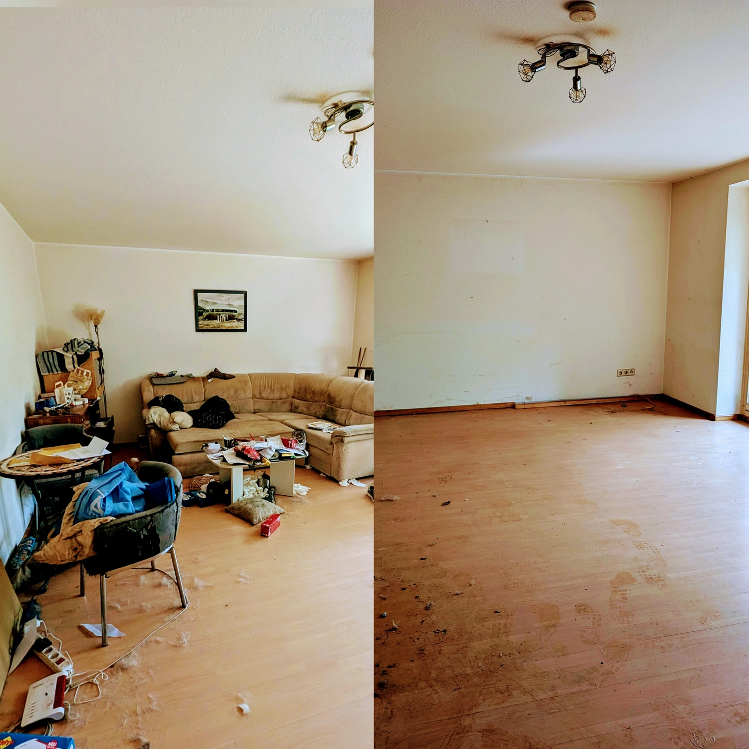 Team Viets - Haushaltsauflösung - vor und nach dem Ausräumen